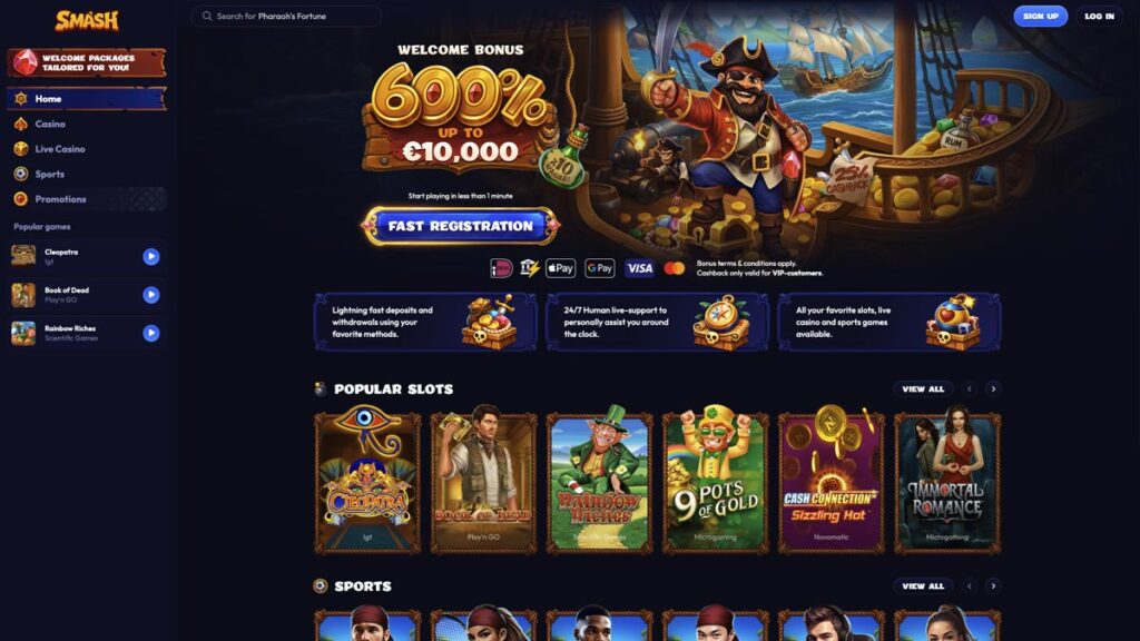 smash casino online belgie homepage